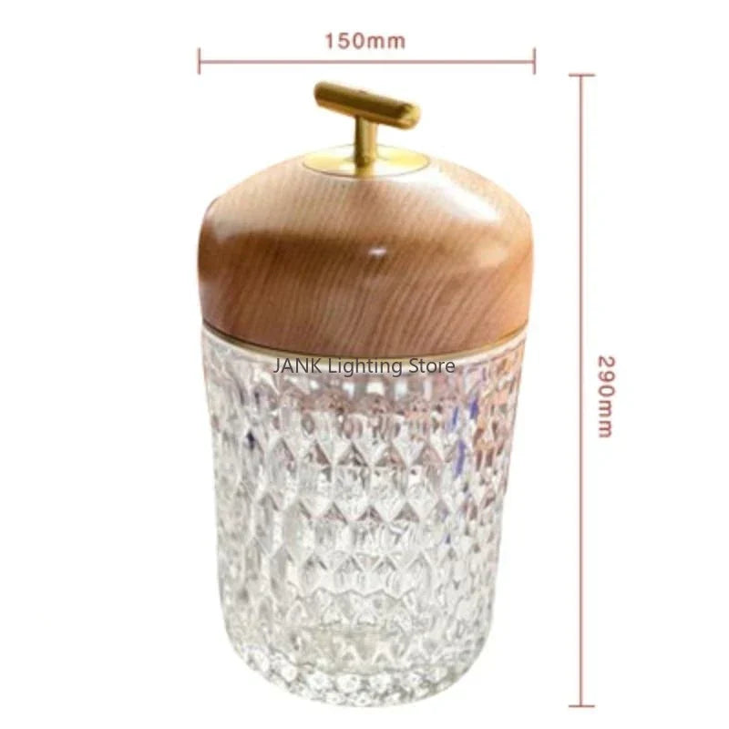 DecorBites™ Diamond Crystal Table Lamp: Magnetic Charging, Touch Control, LED Night Light