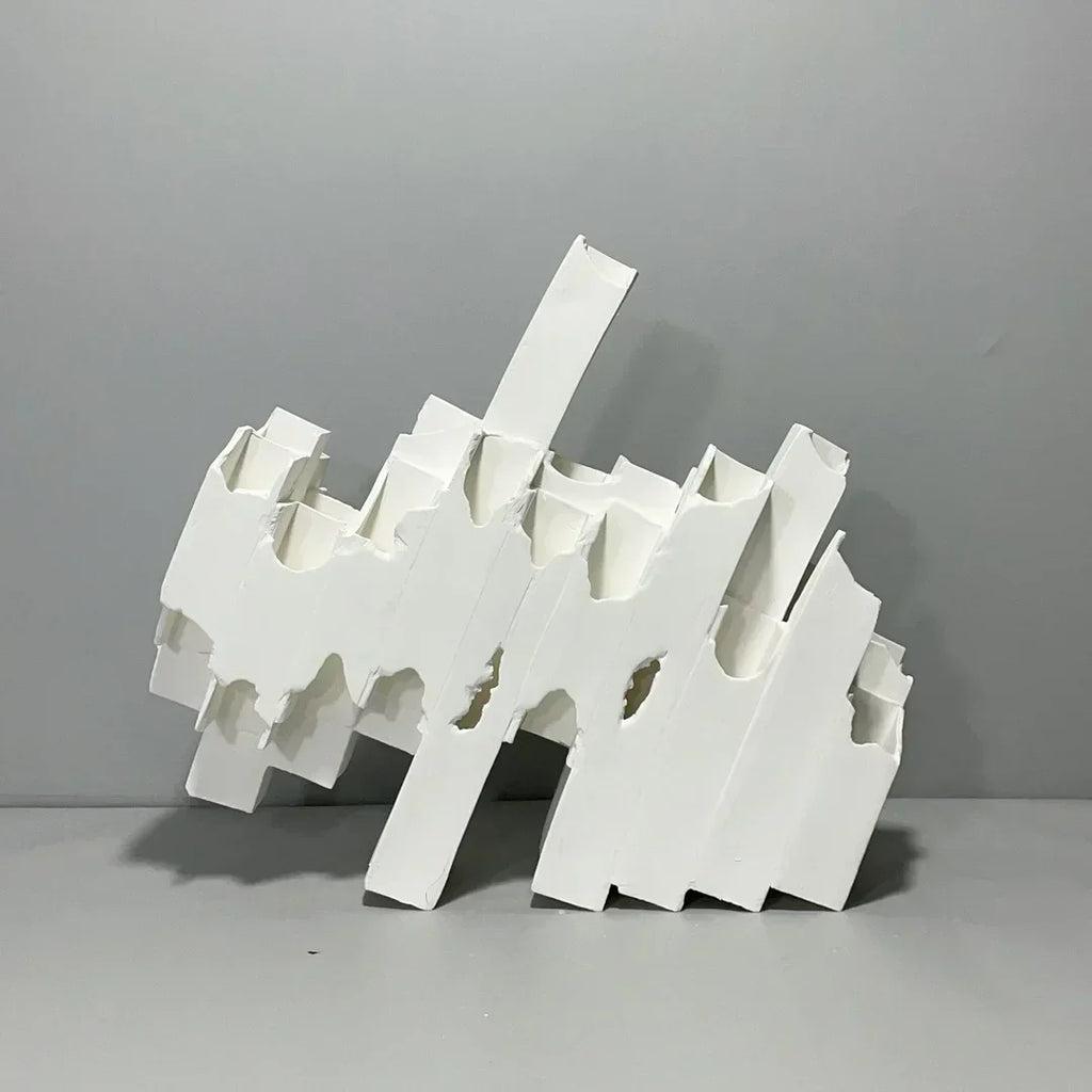 DecorBites™ Geometric Ceramics Flower Arrangement Sculpture Square Pipe Irregular Decor