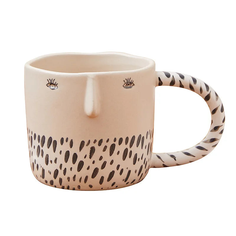 DecorBites™ 340ML Ceramic Coffee Milk Mug with Unique Three-Dimensional Illustration