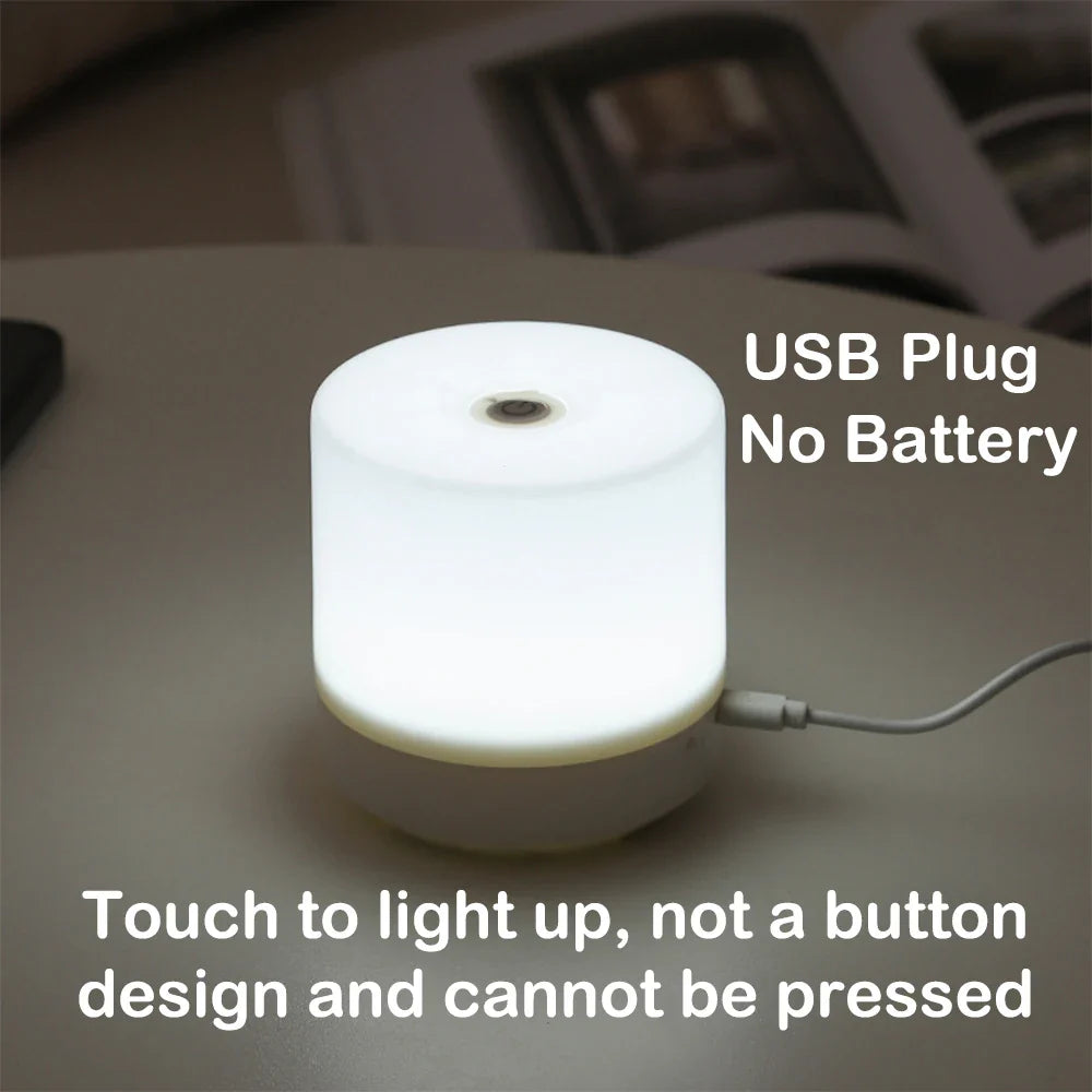 Creative USB Bedside Lamp with Touch Dimming | LED Night Light for Reading