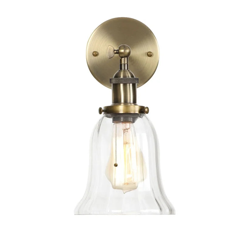 DecorBites™ Industrial Vintage LED Wall Sconce Stair Loft Bedside Lamp Glass Mirror Light