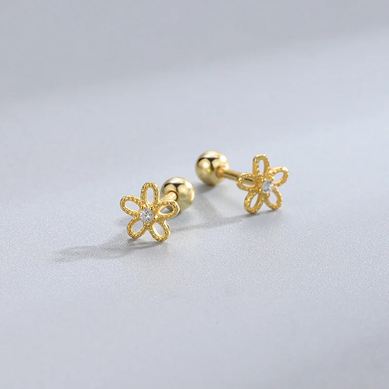 Heart Stud Earrings for Women | Hypoallergenic Screw Back Piercing Jewelry