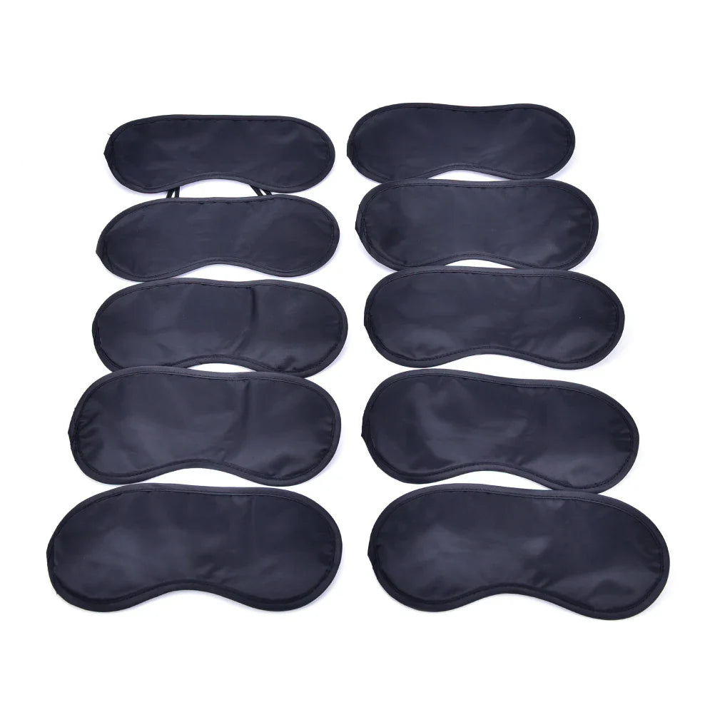 Sleep Eye Mask for Travel | 10 Pack Blackout Blindfold Set
