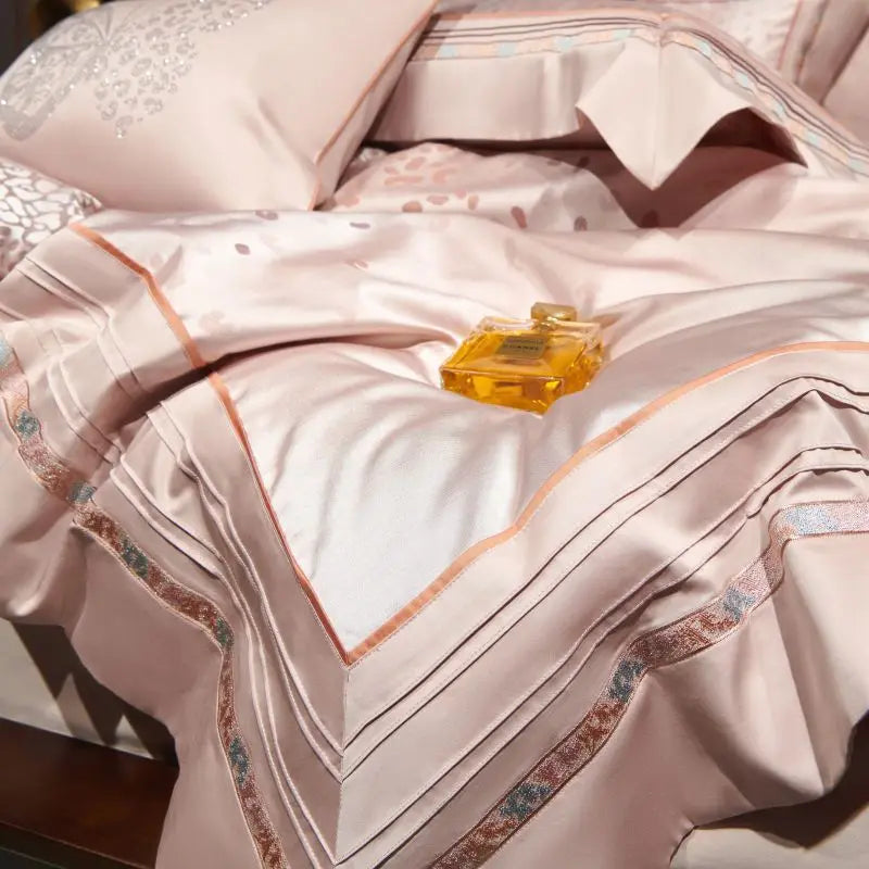 DecorBites™ Leopard Print Jacquard 1000TC Egyptian Cotton Bedding Set