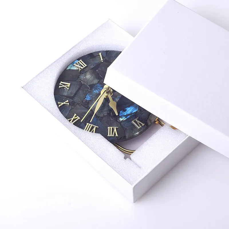 DecorBites™ Agate Stone Gold Digital Clock for Home Decoration
