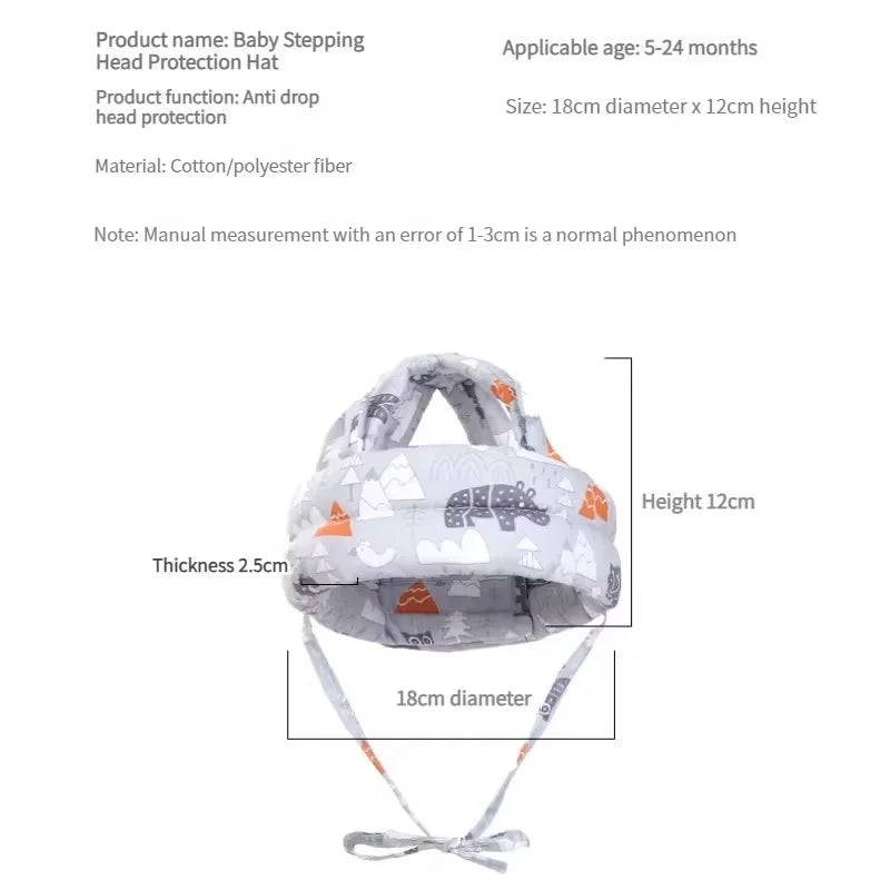 Baby Anti-Fall Hat | Toddler Protective Head Cap with Cute Cartoon Design