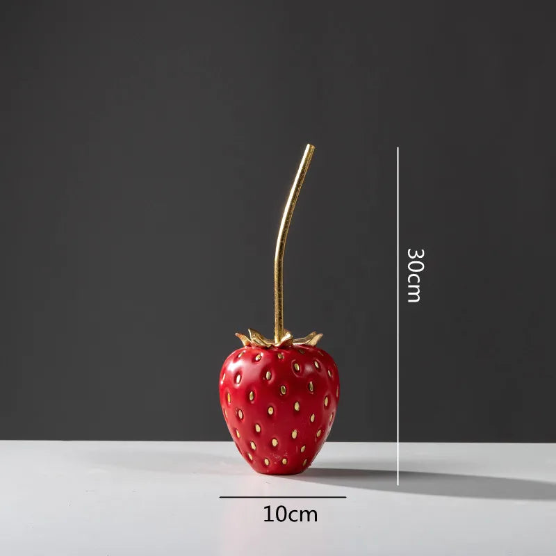 DecorBites™ Gold Strawberry Figurine Decor for Home Decor & Display