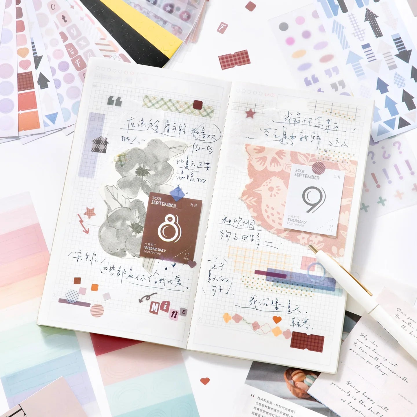 Colorful Dot Stickers for Journaling and Scrapbooking | 30 Pack Decorative Paper Stickers