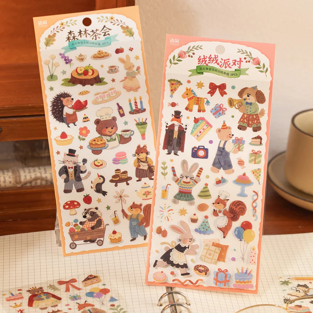 3Packs PET Cartoon Die-Cut Stickers | Fun Decorative Journal Sticker Set