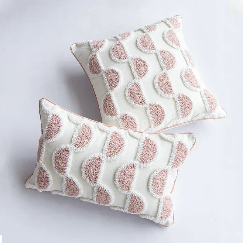 DecorBites™ Cotton Loop Tufted Ivory Cushion Cover for Home Decoration