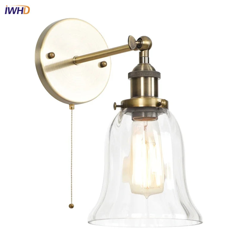 DecorBites™ Industrial Vintage LED Wall Sconce Stair Loft Bedside Lamp Glass Mirror Light