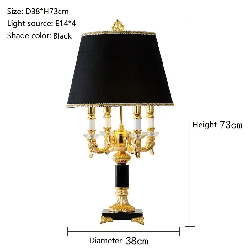 DecorBites™ Crystal Black Table Lamp - Modern Luxury Bedroom Decor