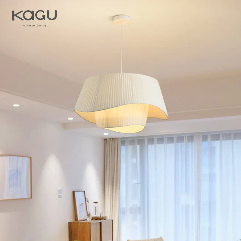 DecorBites™ Cream Fabric Chandelier: Retro Nordic Attic Light for Bedroom, Living Room, Dining Room