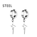 1Pair Punk Star Pendant Hoop Earrings | Clip-On Ear Cuff for Unisex