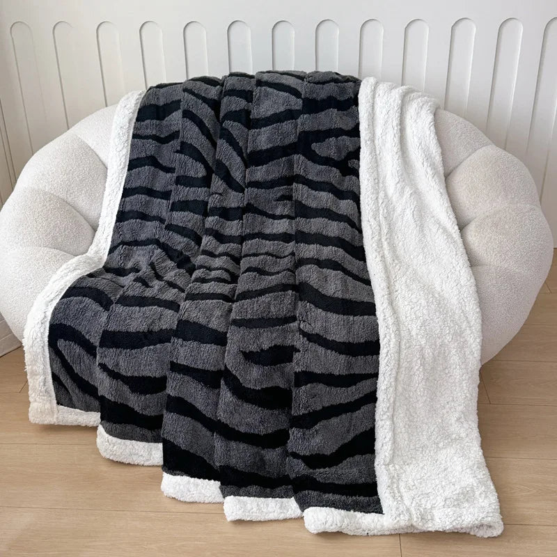 DecorBites™ Leopard Print Double Layered Wool Blanket-Irresistibly Soft & Warm