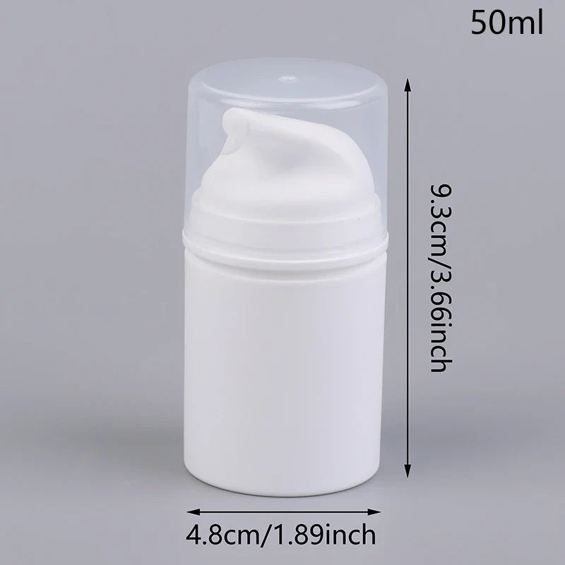 Airless Cosmetic Travel Size Vacuum Pump Bottles | Refillable Emulsion Dispenser Set