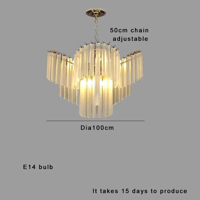 DecorBites™ Crystal Glass Chandelier Elegant Luxury Vintage Hanglamp French Lamparas