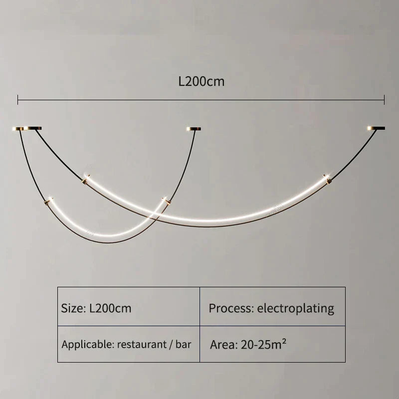 DecorBites™ Designer Arc Line Restaurant Lighting Chandelier