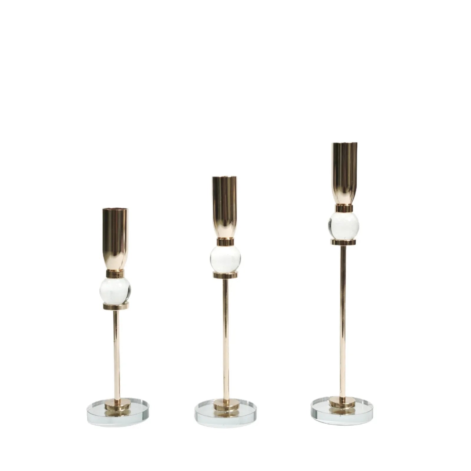 DecorBites™ Crystal Glass Candlestick Holder - Elegant Home Décor Accessory