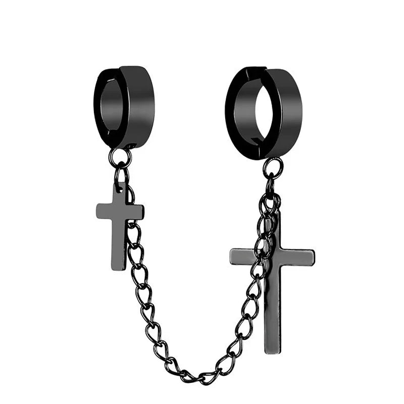 Punk Tassel Clip Earrings | Unisex Hip Hop Chain Hoop Ear Cuffs