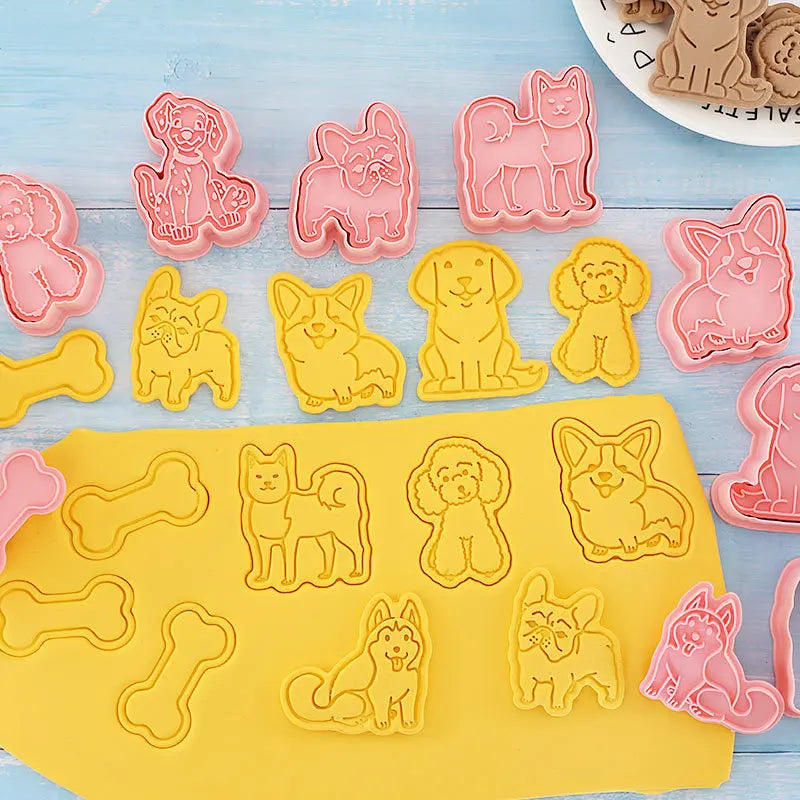 DecorBites™ 3D Dog Cookie Cutters Set, Biscuit Mold, Decorating Tools, DIY Cartoon Press