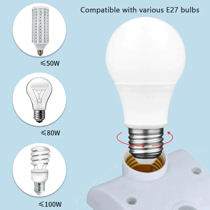 DecorBites™ Infrared Motion Sensor E27 Holder: Adjustable Time & Sensitivity