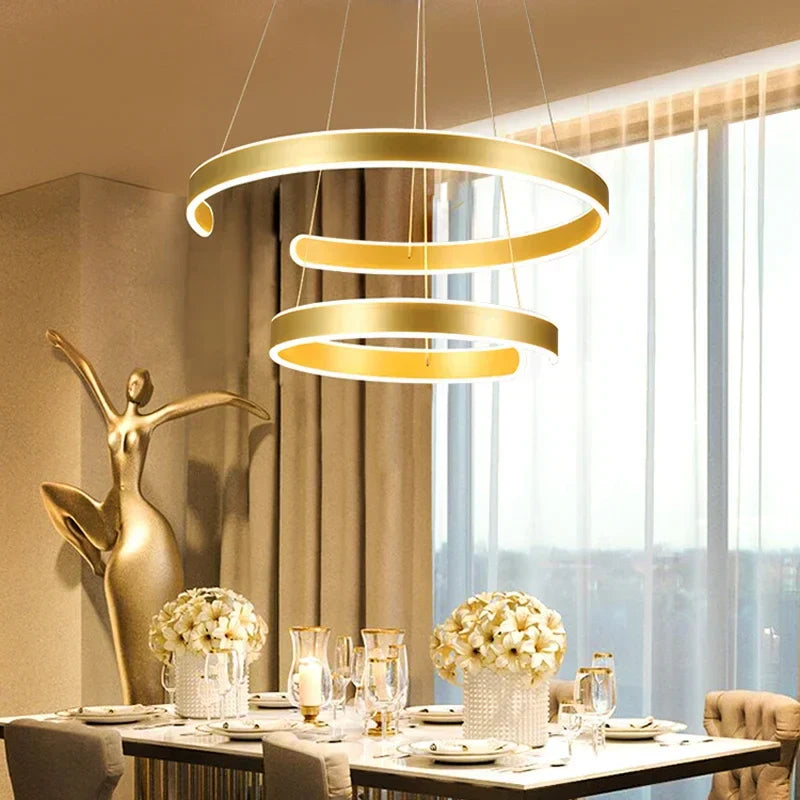 DecorBites™ Geometry Circle Rings LED Ceiling Lamp