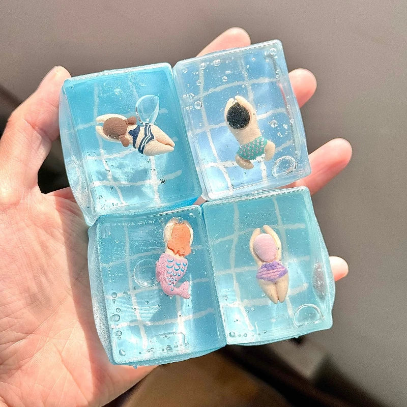 Swimming Pool Squeeze Toys | Stress Relief Mochi Squishy Fidget Toy