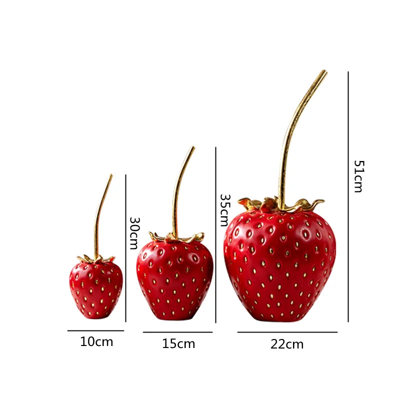 DecorBites™ Gold Strawberry Figurine Decor for Home Decor & Display