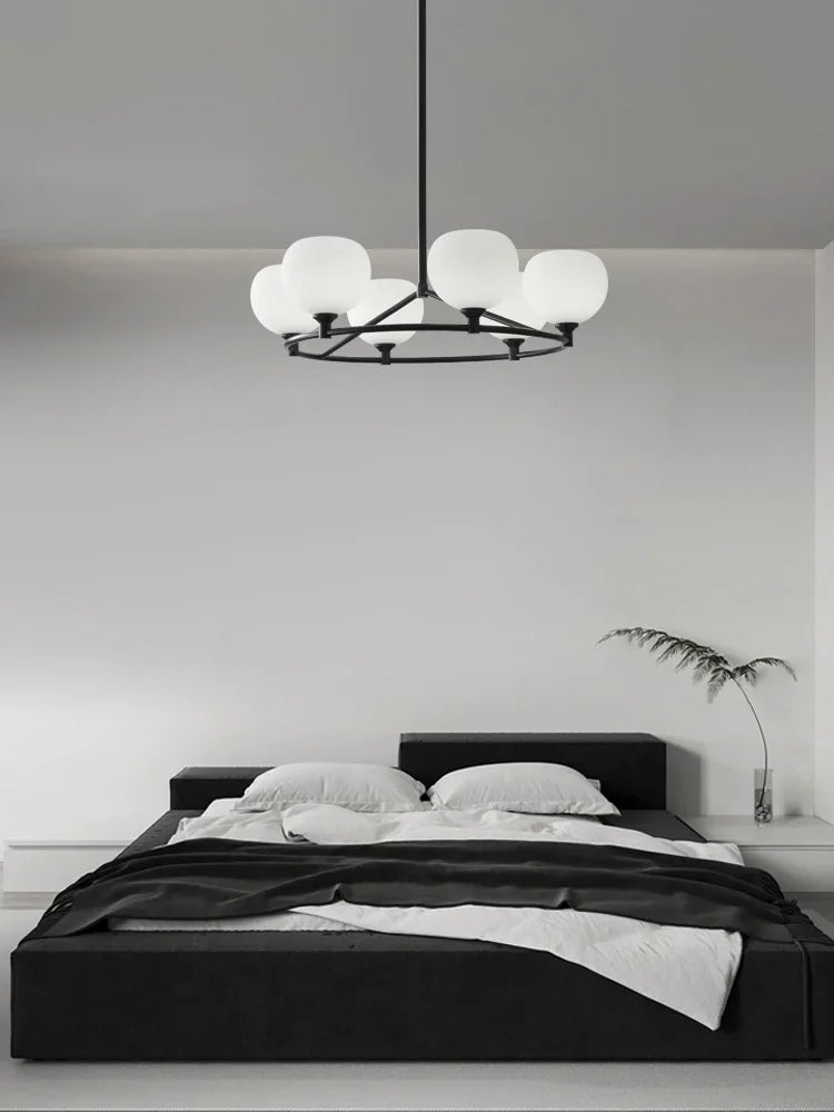 DecorBites™ Copper Glass Chandelier Ceiling Light Fixture