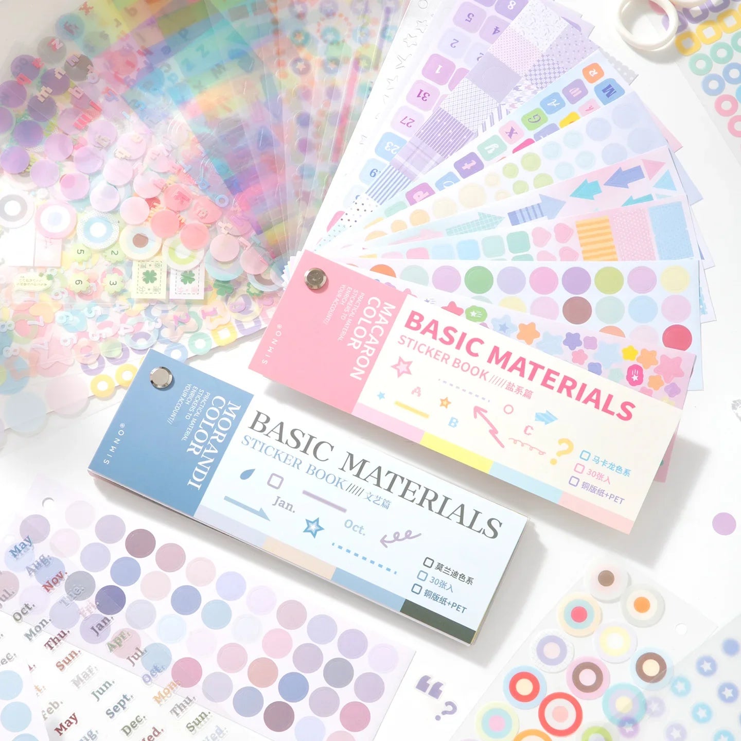 Colorful Dot Stickers for Journaling and Scrapbooking | 30 Pack Decorative Paper Stickers