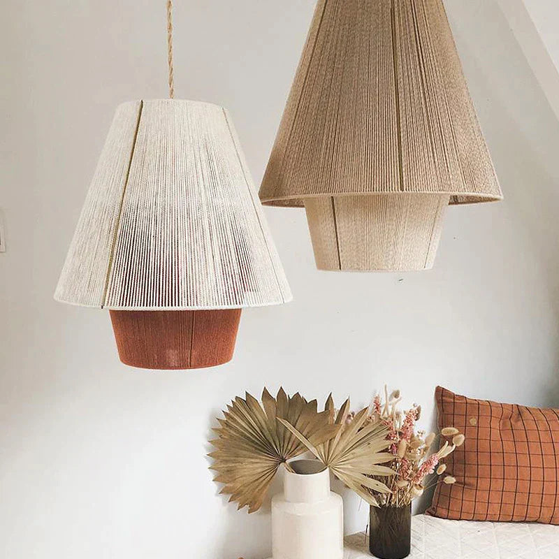 DecorBites™ Handmade Hemp Rope Pendant Lamp for Dining Room Kitchen Cafe