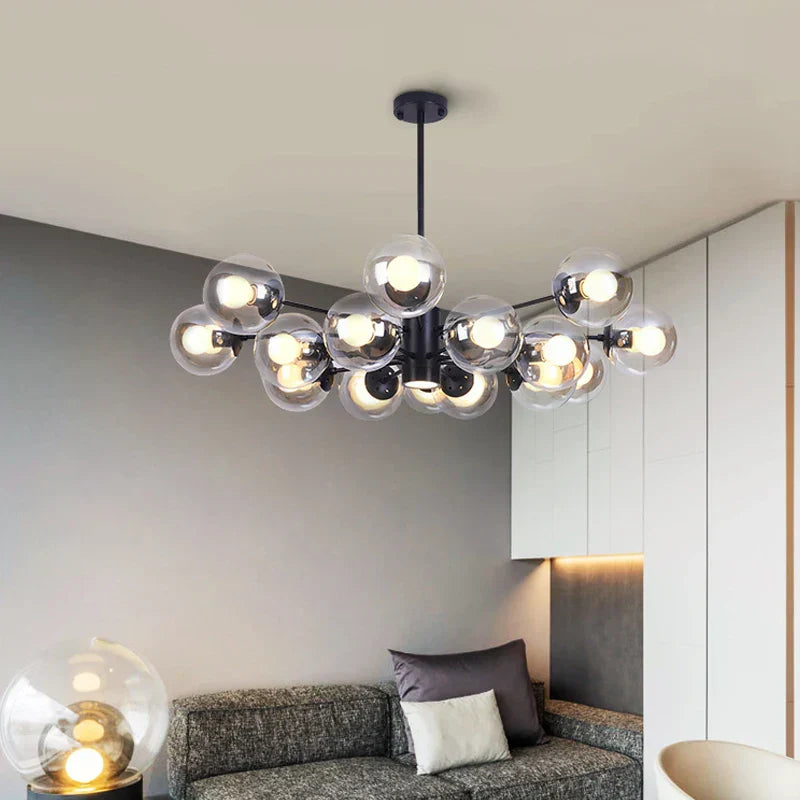 DecorBites™ Glass Ball LED Chandelier for Bedroom and Dining Room