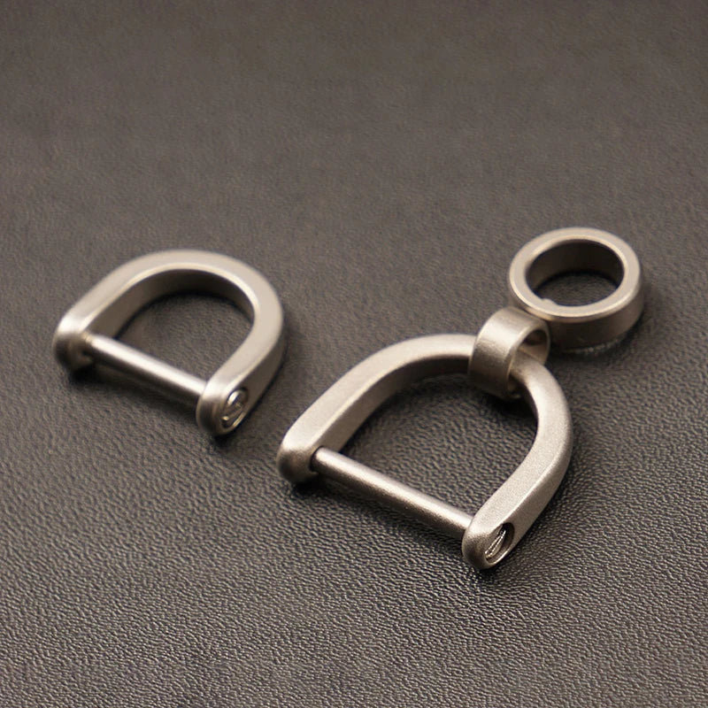 Titanium D Ring Key Shackle | U Shape Horseshoe Key Ring for Car Fob and DIY Leather Key Organizer