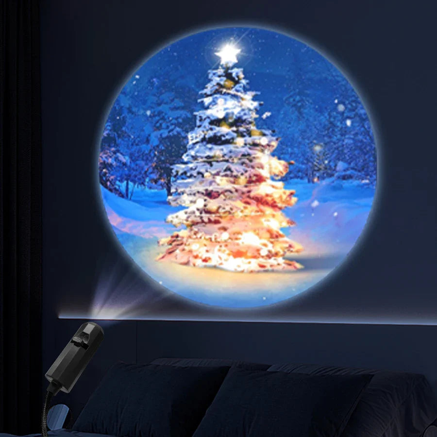 USB Projection Lamp with Switchable Pattern Design | LED Night Light for Christmas Halloween Planet Theme