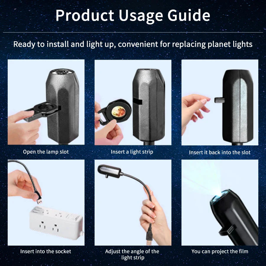 5V USB Projection Lamp Strip | Planet Halloween Christmas Theme Ceiling Decor
