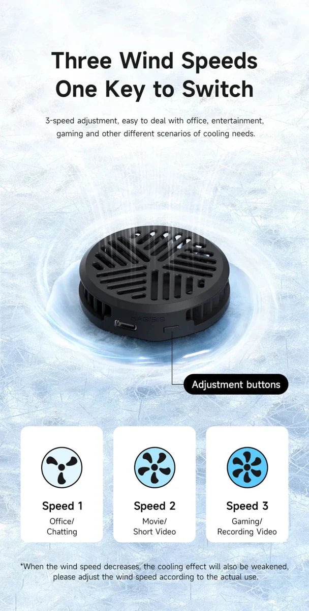 Hagibis Magnetic Cell Phone Cooler Universal Cooling Fan Mobile Phone Radiator for iPhone 16 Pro Black Shark Gaming Live Stream
