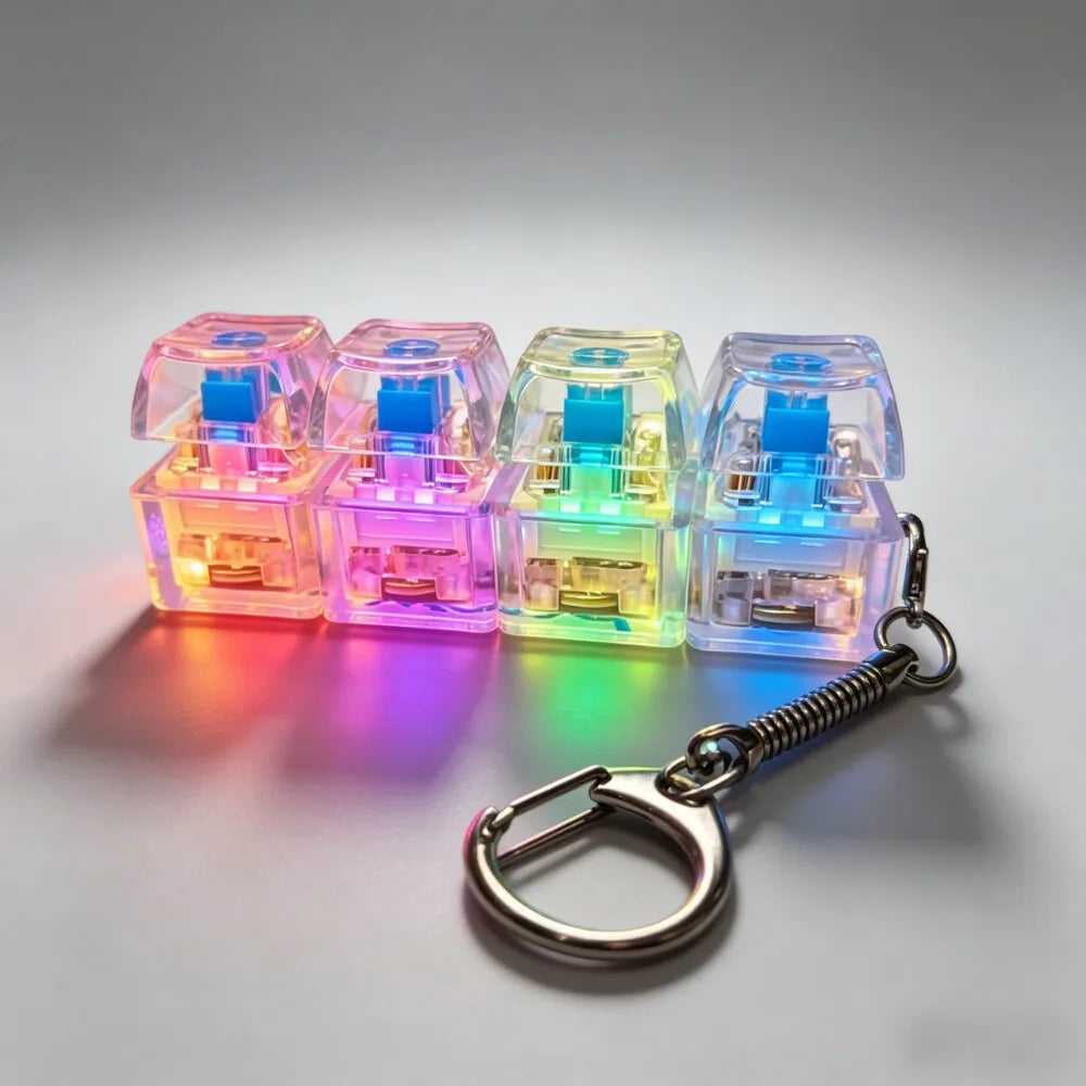 LED Light-Up Fidget Keychain | Clickable Stress Relief Desk Toy