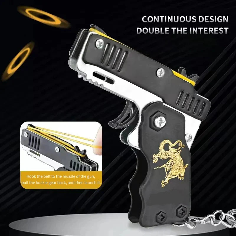 Folding Rubber Band Toy Gun | Elastic Pistol for Kids Outdoor Play