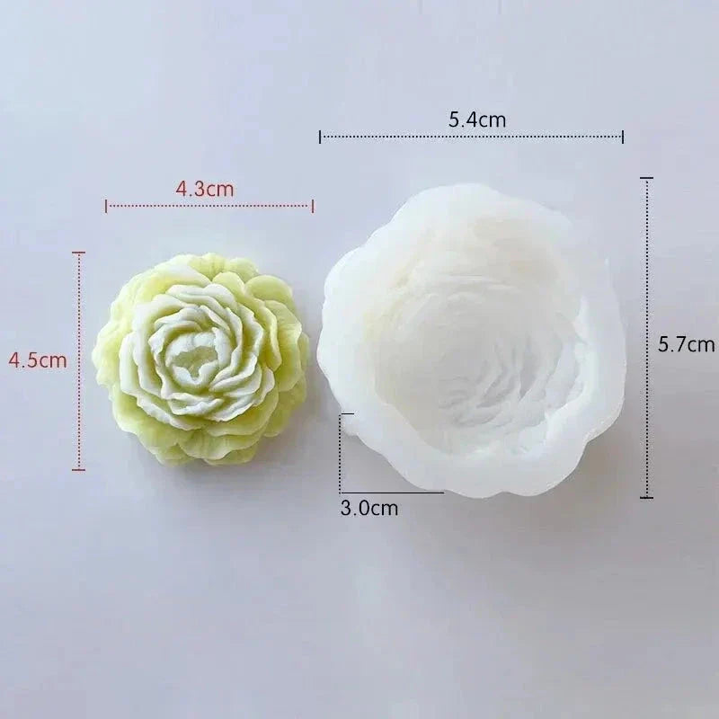 3D Peony Flower Silicone Candle Mold – DIY Relief Candle, Soap & Resin Mold for Handmade Crafts, Gifts & Home Décor