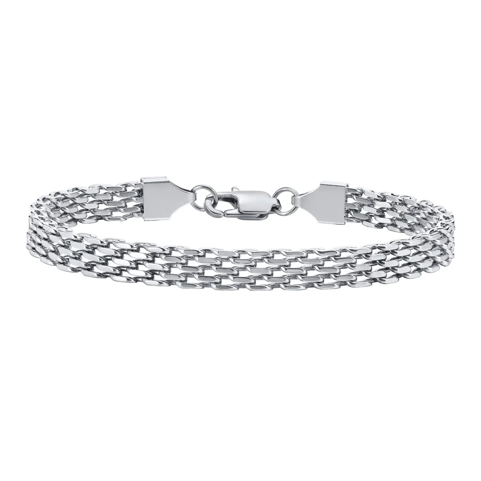 Stainless Steel Mesh Link Chain Bracelet | Unisex Italian Chain Jewelry Gift