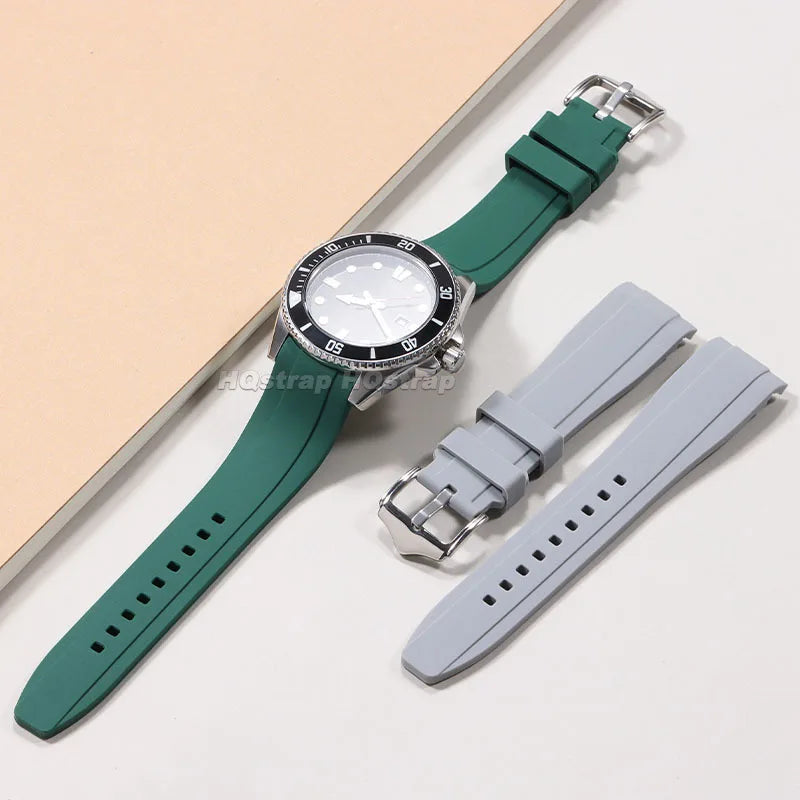 COROS Bands Silicone Watch Band Curved End Waterproof Rubber Strap