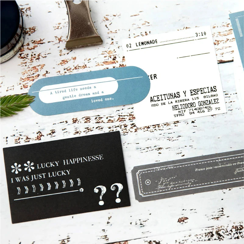 Vintage Text Fragments Stickers | Prologue Decorative Labels for Journaling