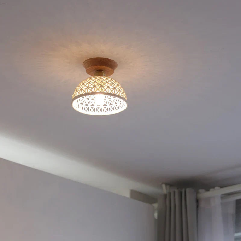 DecorBites™ Copper Wood LED Ceiling Lamp Ceramic Modern Ceiling Lights for Home Decor