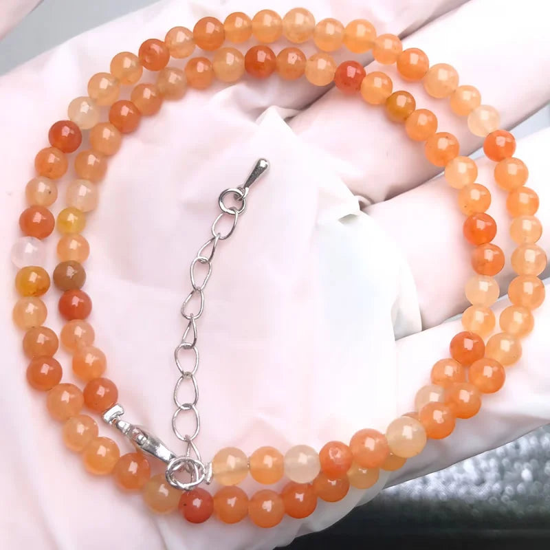 Natural Stone Bead Adjustable Necklace | Agate Opal Tigers Eye Quartz Crystal Jewelry