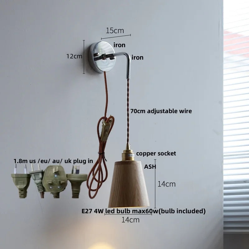 DecorBites™ Japanese Style LED Wall Sconce Pull Chain Stair Light Fixtures
