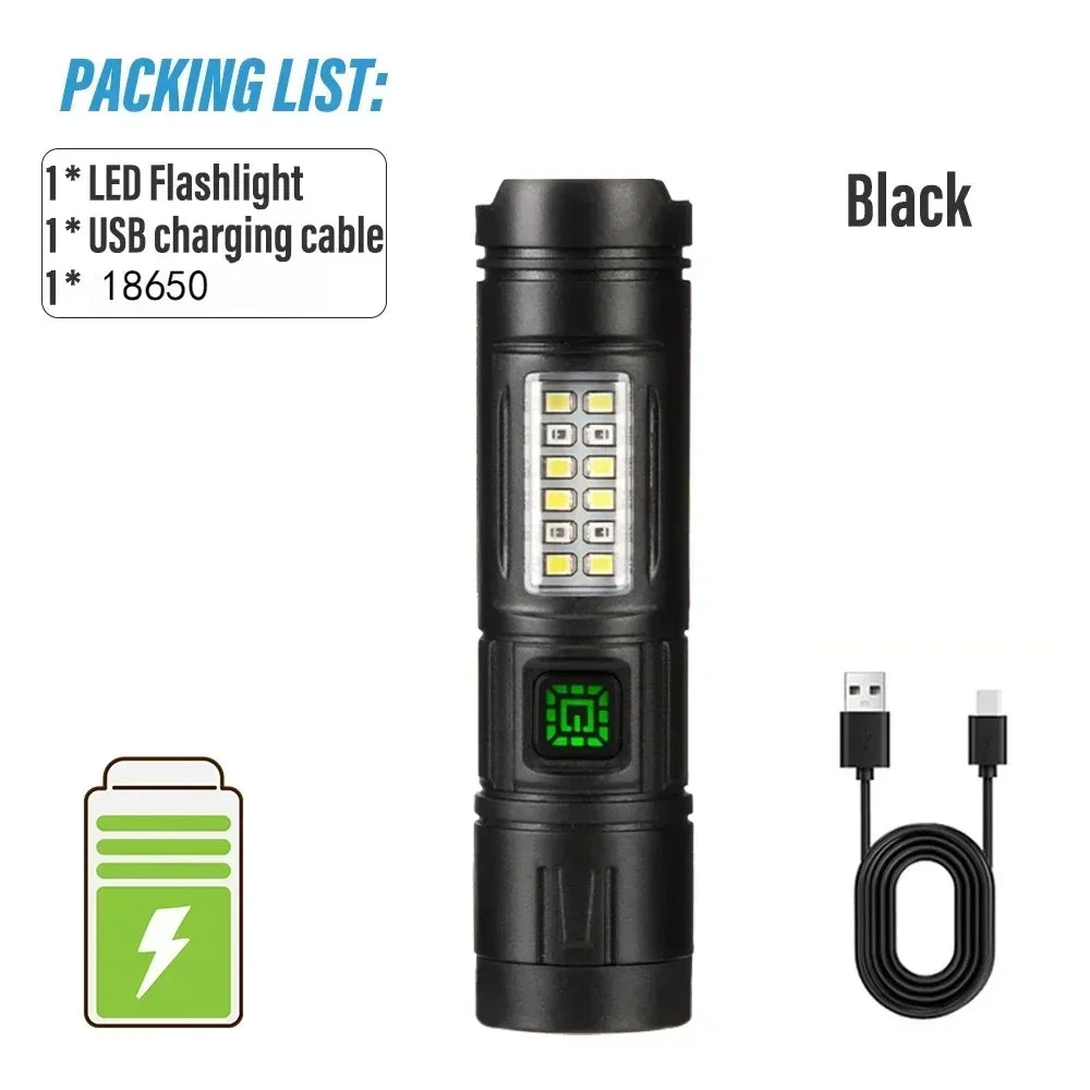 Rechargeable LED Flashlight | 600 Lumen Waterproof Torch for Camping & Fishing