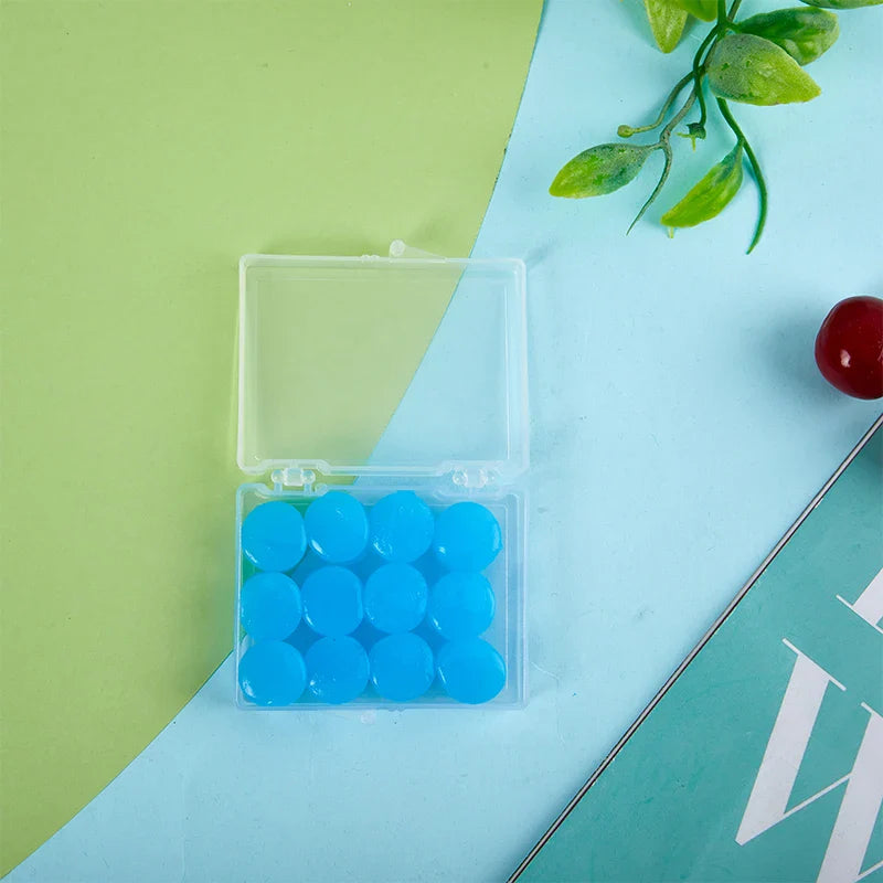 12 Pack Silicone Ear Plugs | Reusable Noise Reduction for Sleep, Swim, Study, and Work