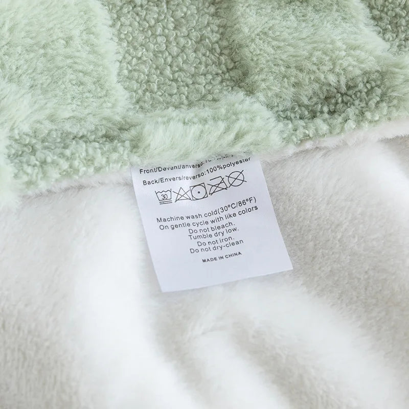 DecorBites™ Geometric Jacquard Flannel Sofa Cover - All Seasons Bed Sheets