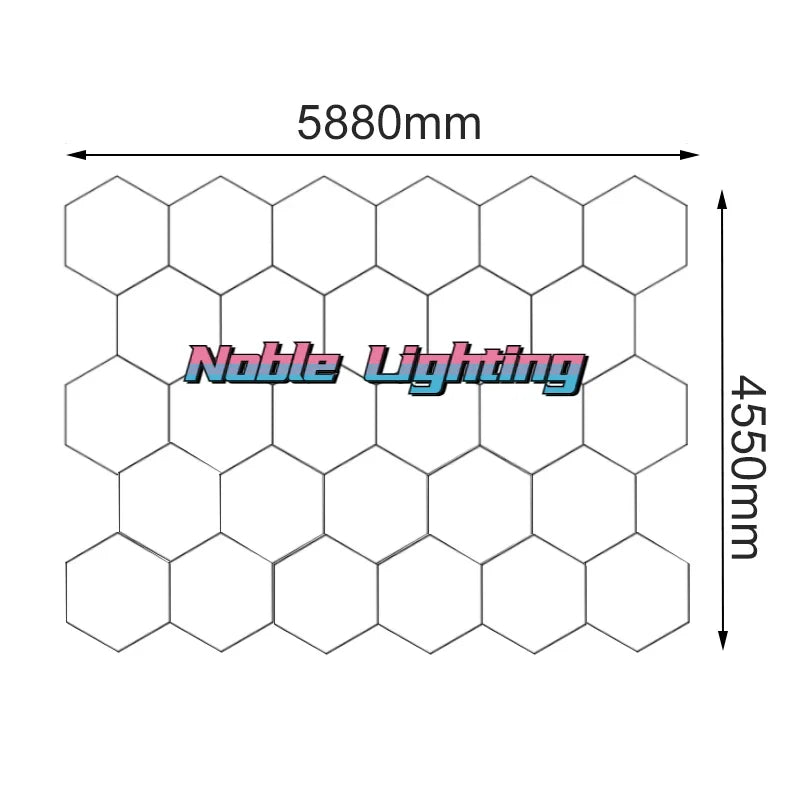 DecorBites™ Hexagon LED Car Detailing Ceiling Light - Customized for Car Showroom and Workshop